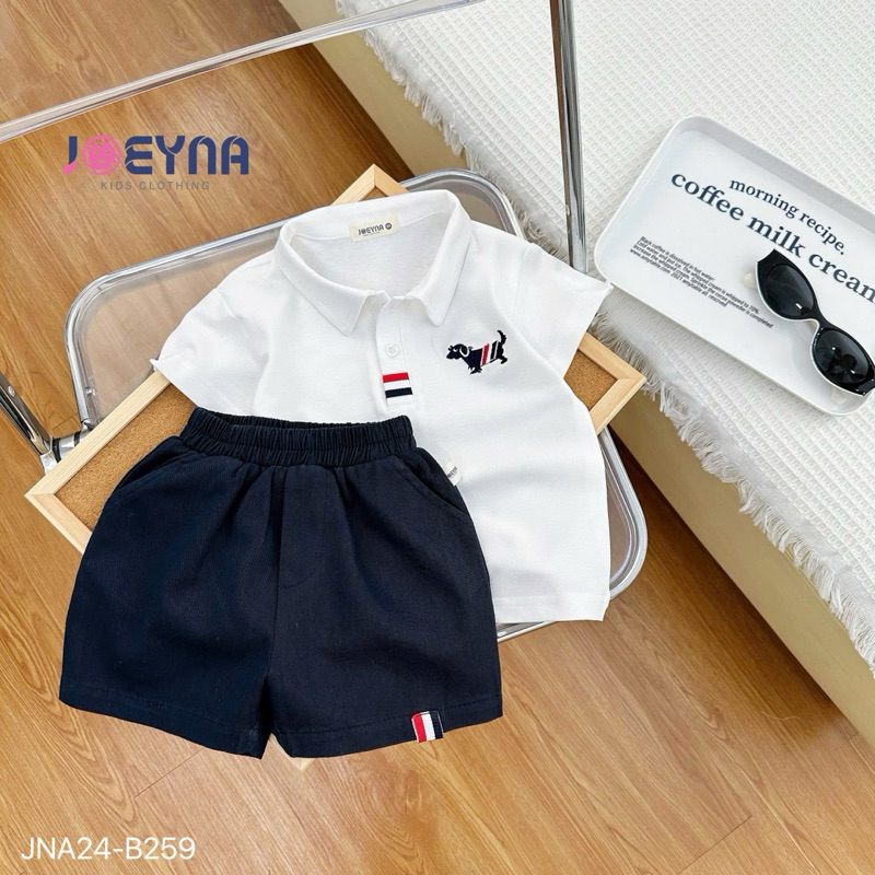 Set cộc polo Joeyna B259 thêu chó siêu xinh cho bé