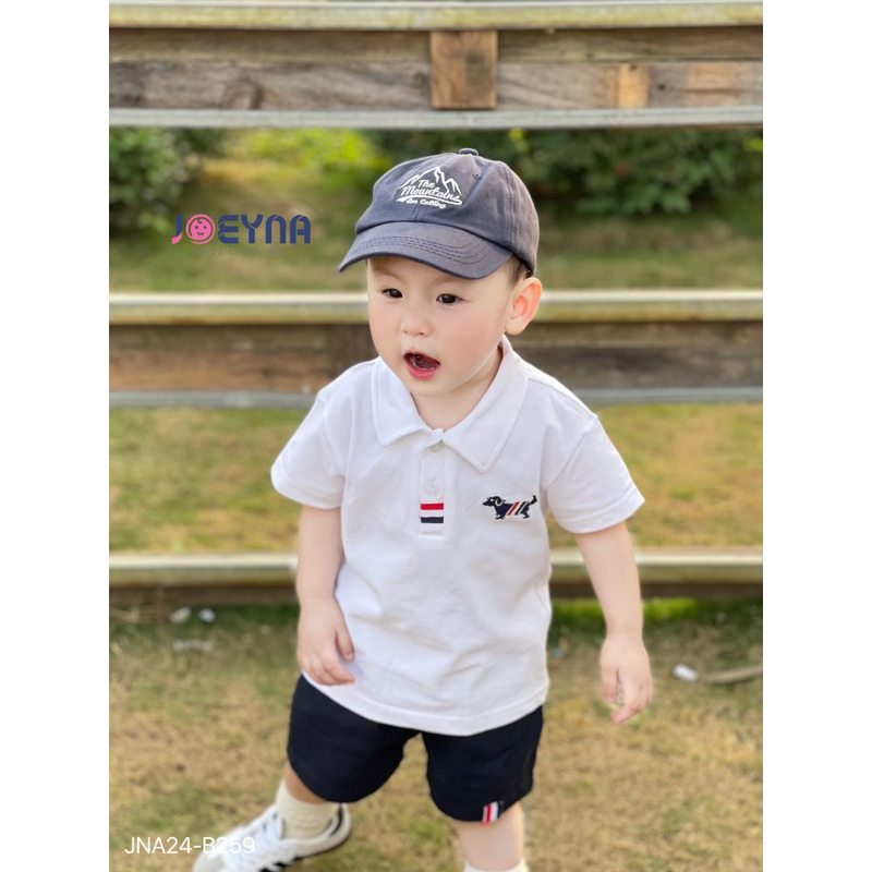 Set cộc polo Joeyna B259 thêu chó siêu xinh cho bé