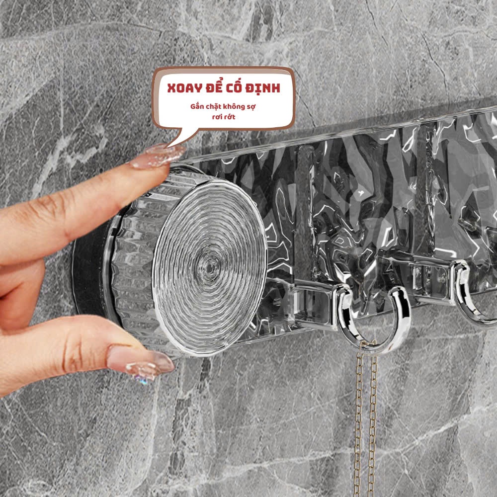Giá Treo Đồ Hút Chân Không 5 Móc Siêu Chắc Thanh Treo Đồ Hút Chân Không