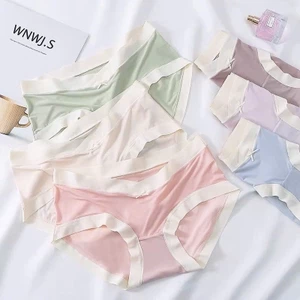 (Combo 5 quần 5 màu ngẫu nhiên) Quần lót bầu, quần lót sau sinh loại cạp chéo chất liệu lụa băng kháng khuẩn, thoáng mát