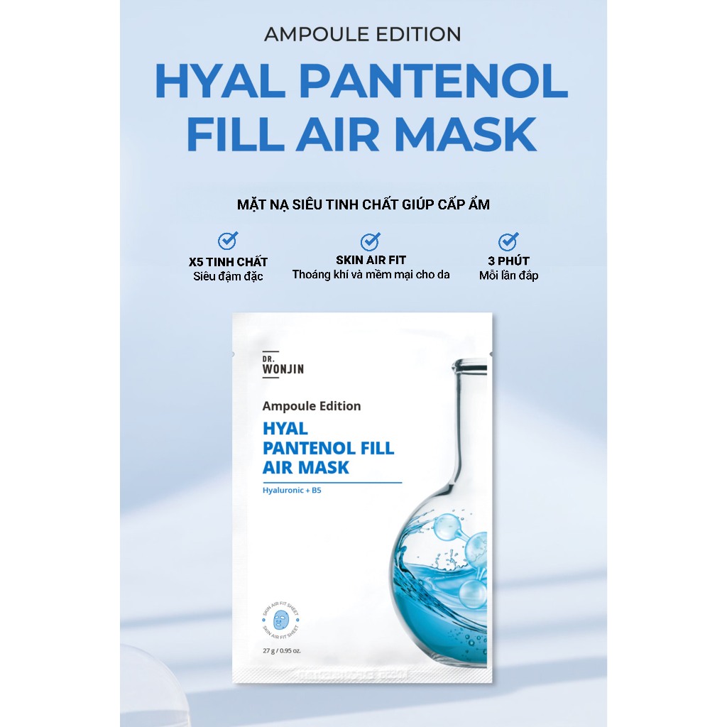 Ảnh Combo 10 Mặt Nạ Siêu Tinh Chất Cấp Ẩm DR WonJin Ampoule Edition Hyal Panthenol Fill Air [B2] 2