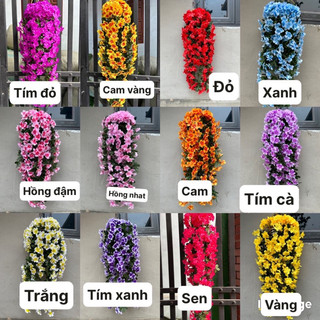 Chùm hoa đỗ quyên treo tường- Hoa lụa cao cấp