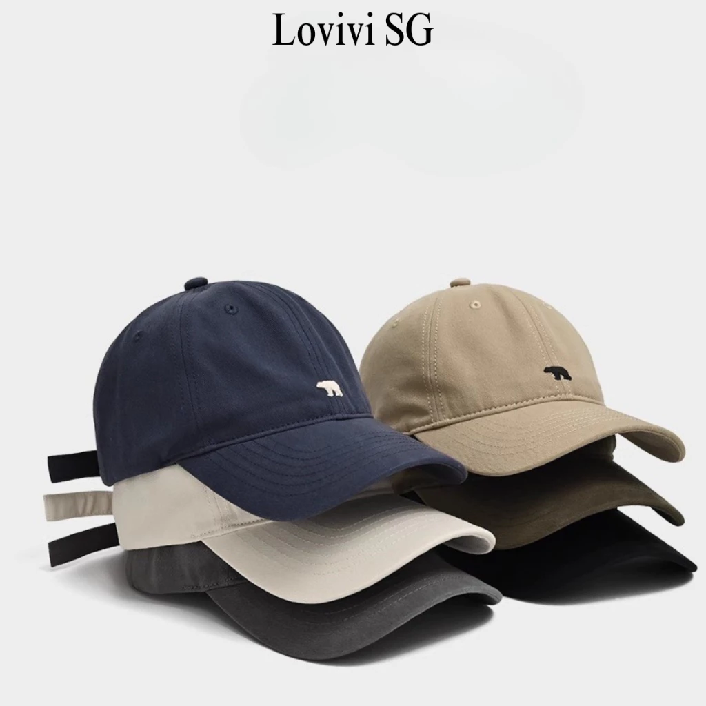 LOVIVISAIGON/Mũ kết bóng chày nam nữ thể thao thêu gấu bắc cực, nón lưỡi trai chống năng form vải mềm