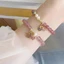 Vòng tay đá pha lê tự nhiên hình tròn may mắn, trái tim cho nữ