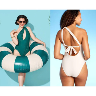 Bộ bơi-bikini liền thân thiết kế khoét ngực trẻ trung sexy kèm sẵn mút đệm hàng xuất dư cao cấp