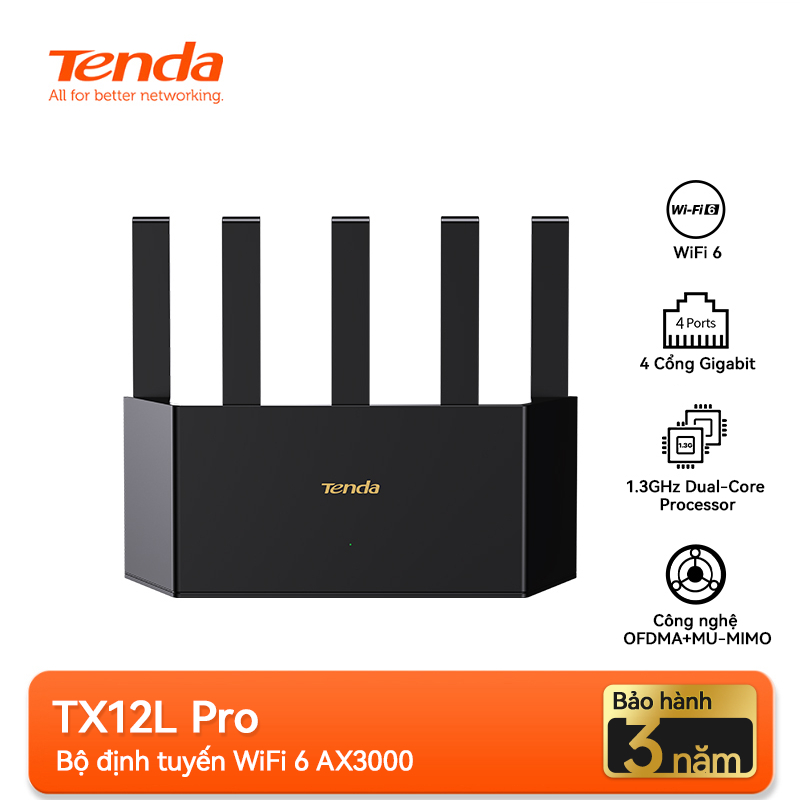 Đánh Giá Tenda TX12L Pro WiFi 6 AX3000: Tốc Độ Đỉnh, Phủ Sóng Mạnh