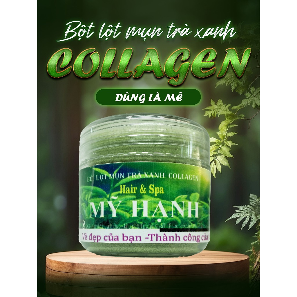 Bột lột mụn trà xanh collagen Mỹ Hạnh ,làm sạch mụn cám ,mụn đầu đen chất bả nhờn ,50g