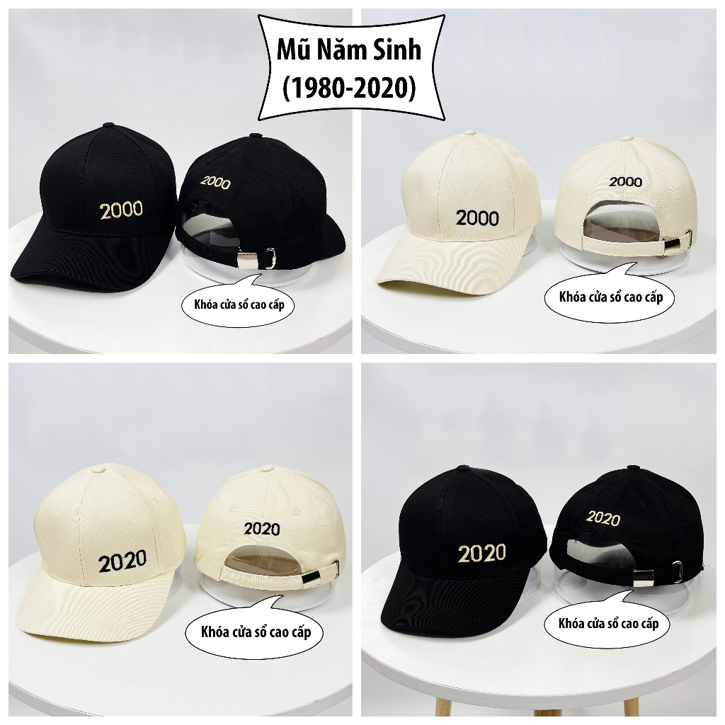Nón kết thêu Năm sinh | Mũ lưỡi trai thêu Năm sinh thời trang phong cách Unisex