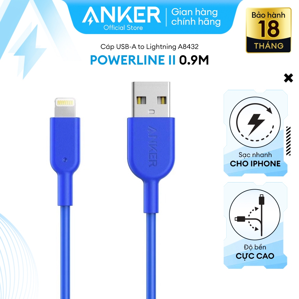 Ảnh Cáp sạc ANKER Powerline II Lightning - Dài 0.9m - A8432 2