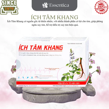 Viên uống Ích Tâm Khang Hồng Bàng hỗ trợ giảm triệu chứng khó thở, phù do suy tim (3 vỉ x 10 viên)