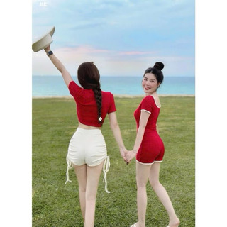 Jump nữ màu đỏ thun tăm siêu đẹp tôn dáng thêu chữ