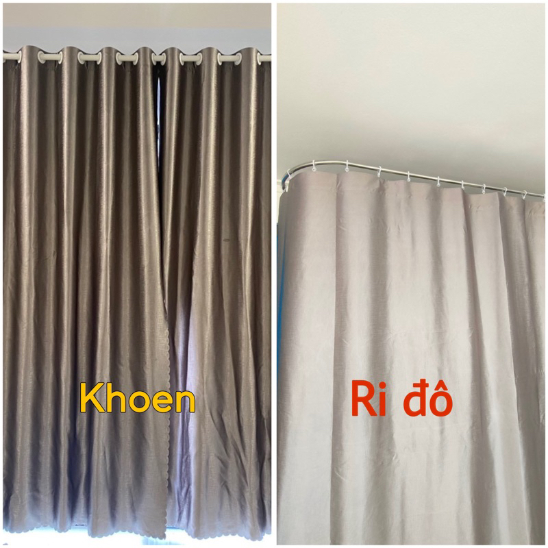Rèm ri đô, màu xám đậm, chất liệu vải gấm, chống nắng cản sáng 97%, ngăn hơi nóng, lạnh