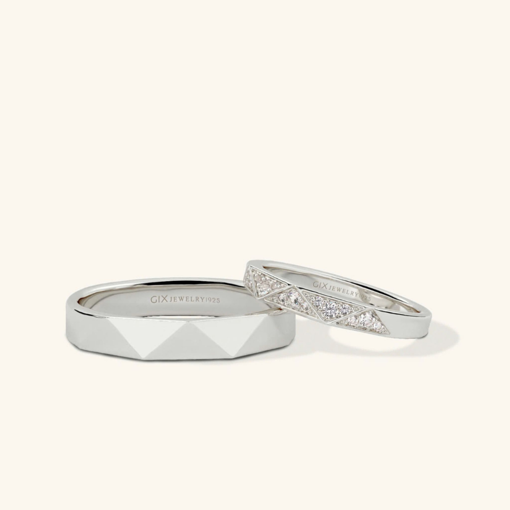 Ảnh Nhẫn cưới bạc 925 mạ vàng 18k thiết kế riêng mới nhất full kim cương tấm Gix Jewel 3