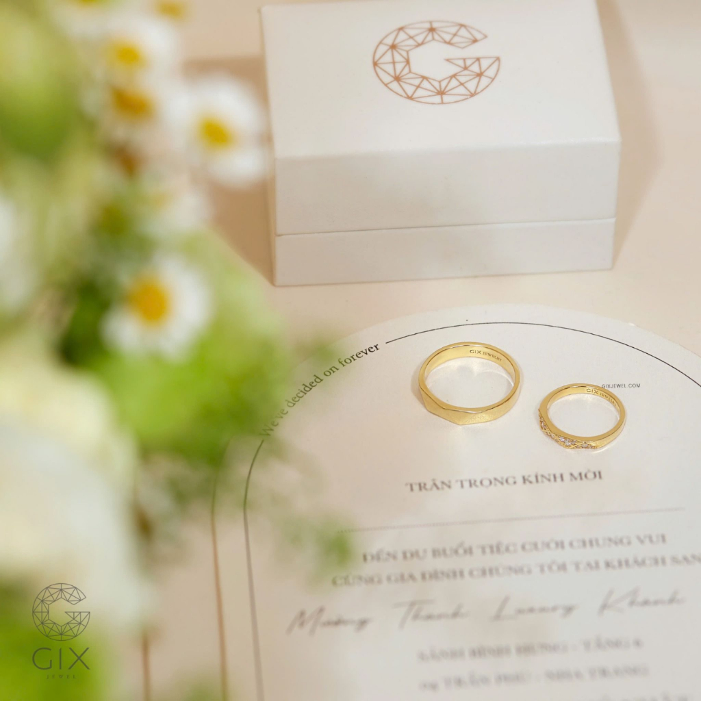 Ảnh Nhẫn cưới bạc 925 mạ vàng 18k thiết kế riêng mới nhất full kim cương tấm Gix Jewel 1