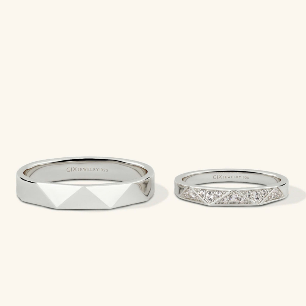 Ảnh Nhẫn cưới bạc 925 mạ vàng 18k thiết kế riêng mới nhất full kim cương tấm Gix Jewel 2