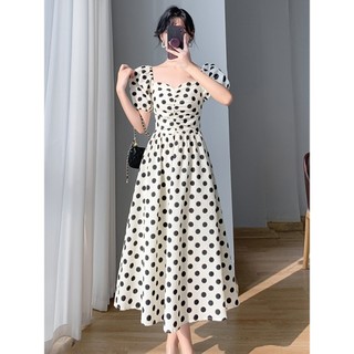 Đầm thiết kế KYE chấm bi đen trắng dáng dài Chamy dress
