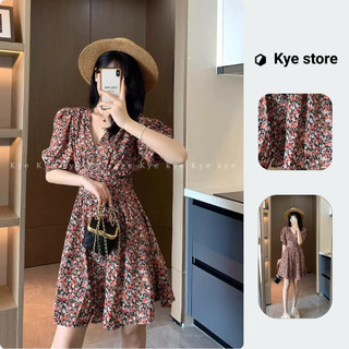 Đầm thiết kế KYE vải mango tay bồng, chun eo co giãn Lyra dress