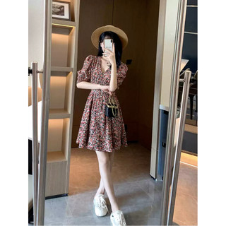 Đầm thiết kế KYE vải mango tay bồng, chun eo co giãn Lyra dress