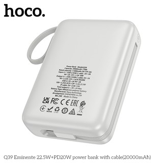 Pin Dự Phòng Hoco Q39 20.000mAh TypeC PD 20W, USB-A QC 22.5W, kèm cáp TypeC và LaiNing, Màn hình LCD - Phụ Kiện Nhất Tín