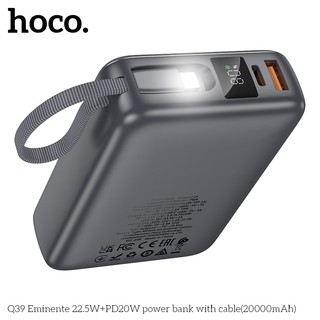 Pin Dự Phòng Hoco Q39 20.000mAh TypeC PD 20W, USB-A QC 22.5W, kèm cáp TypeC và LaiNing, Màn hình LCD - Phụ Kiện Nhất Tín