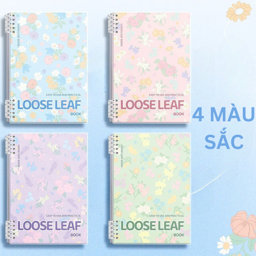 Bìa Sổ Còng, Sổ Còng Nhựa A5 B5, Họa Tiết Hoa MESO - Sổ Còng Thay Được Giấy, Khuyết Còng Không Đau Tay