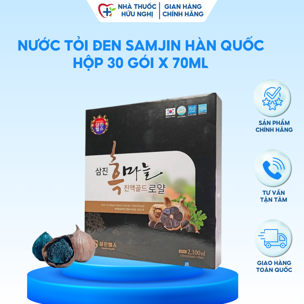 Nước Tỏi Đen Samjin Hàn Quốc - Hộp 30 gói x 70ml | Shopee Việt Nam