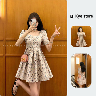 Đầm thiết kế KYE vải mango in họa tiết trẻ trung Cindy