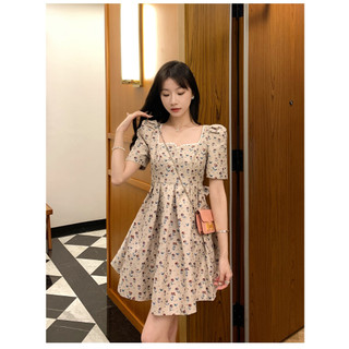Đầm thiết kế KYE vải mango in họa tiết trẻ trung Cindy