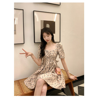Đầm thiết kế KYE vải mango in họa tiết trẻ trung Cindy