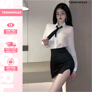 Váy ngủ cosplay thư ký sexy kèm cà vạt DN20