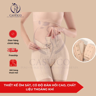 Quần Gen Nịt Bụng Siết Eo Chống Cuộn Có Khóa Kéo Và Mắc Cài