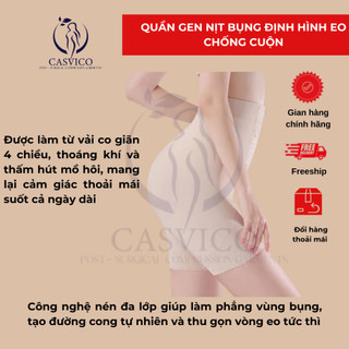 Quần Gen Nịt Bụng Siết Eo Chống Cuộn Có Khóa Kéo Và Mắc Cài