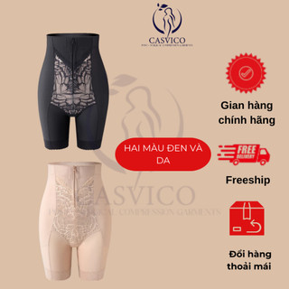 Quần Gen Nịt Bụng Siết Eo Chống Cuộn Có Khóa Kéo Và Mắc Cài