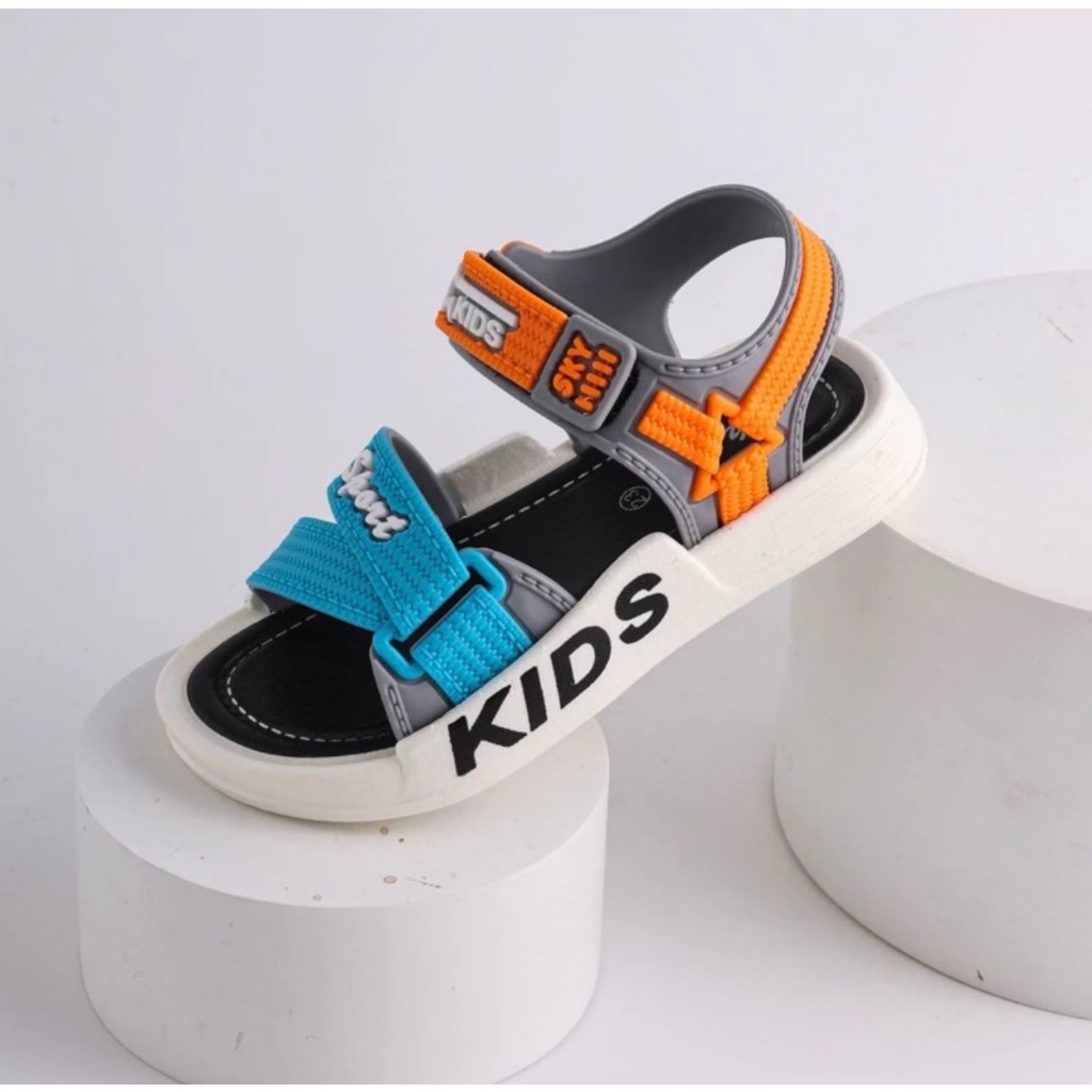 Giày cho bé trai- Sandal cao su quai dán siêu mềm cho bé trai thiếu kế quai chéo