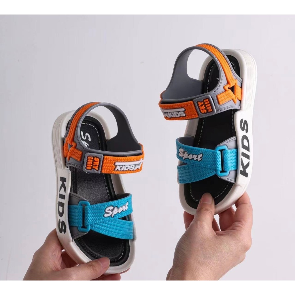 Giày cho bé trai- Sandal cao su quai dán siêu mềm cho bé trai thiếu kế quai chéo