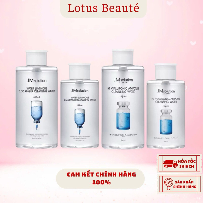 Nước Tẩy Trang JMsolution H9 Hyaluronic Ampoule & Water Luminous SOS Ringer Cleansing ( 500ml 850ml)