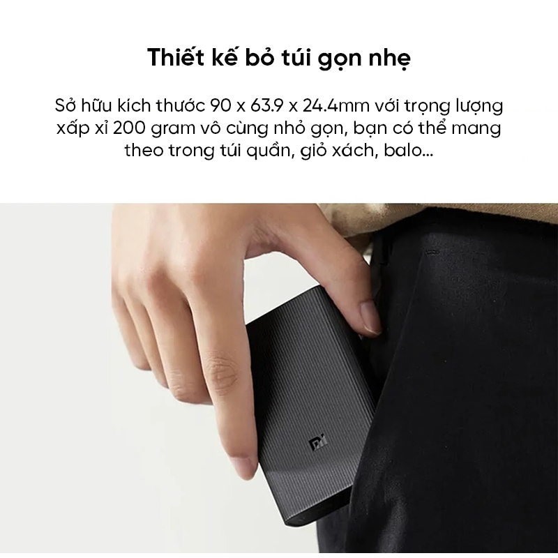 Ảnh Pin sạc dự phòng Xiaomi Mi Power 3 Ultra Compact 10000mAh BHR4412GL 2