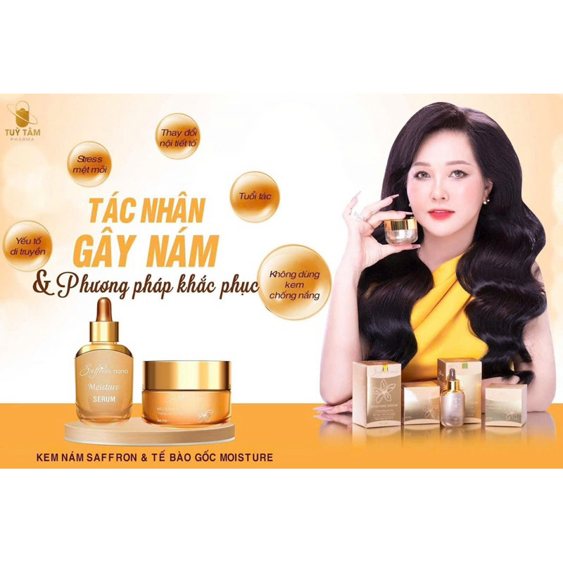 [KEM DƯỠNG TRẮNG DA HỖ TRỢ MỜ THÂM NÁM] TÀN NHANG saffron nano - Tùy Tâm Pharma