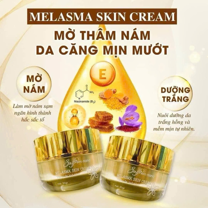 [KEM DƯỠNG TRẮNG DA HỖ TRỢ MỜ THÂM NÁM] TÀN NHANG saffron nano - Tùy Tâm Pharma