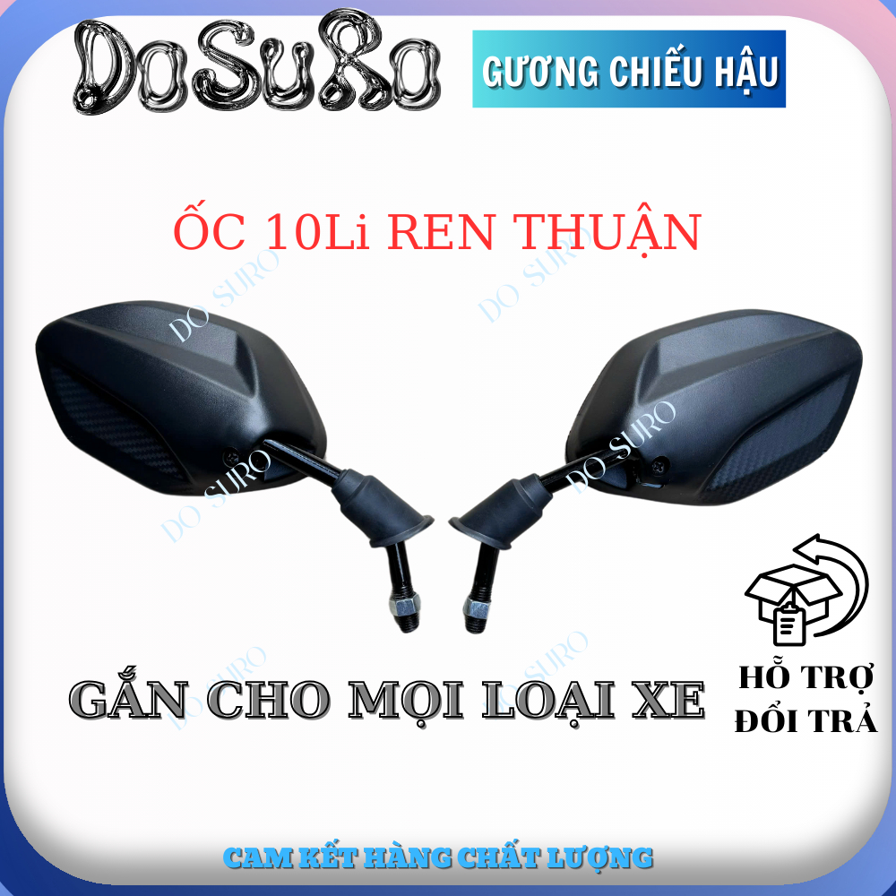 Gương Chiếu Hậu 1 Cặp Trái Phải Gắn Cho Mọi Loại Xe ốc 10li ren thuận ĐÚNG TIÊU CHUẨN ZIN