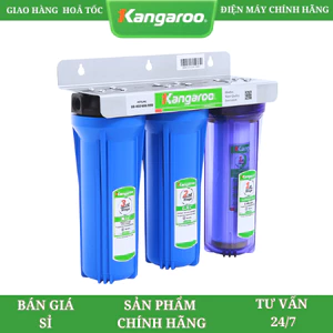Thiết bị lọc nước Kangaroo, Bộ cốc lọc đầu nguồn Kangaroo KG01G3 ( 3 cấp lọc thô dùng cho Sinh Hoạt, Nấu Ăn )