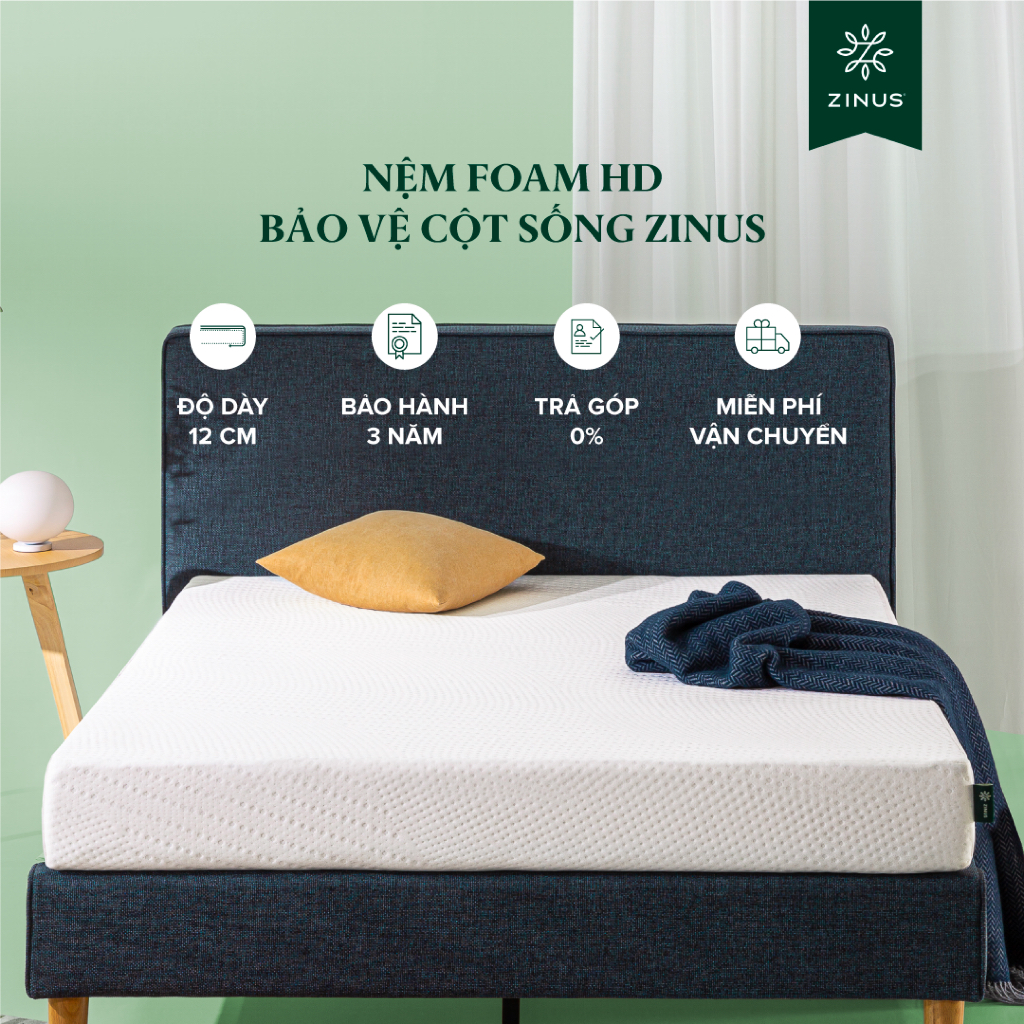 Ảnh Nệm Foam HD Bảo Vệ Cột Sống Dày 12cm Zinus - 5in Foam Mattress Extra 1
