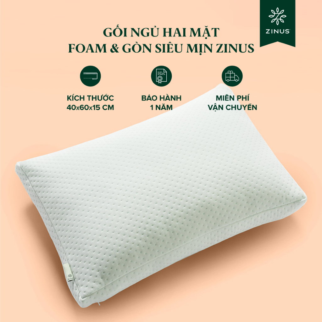 Ảnh Gối Cao Su Non Kết Hợp Gòn Tơ Tằm - Dual Side Memory Foam Pillow 1