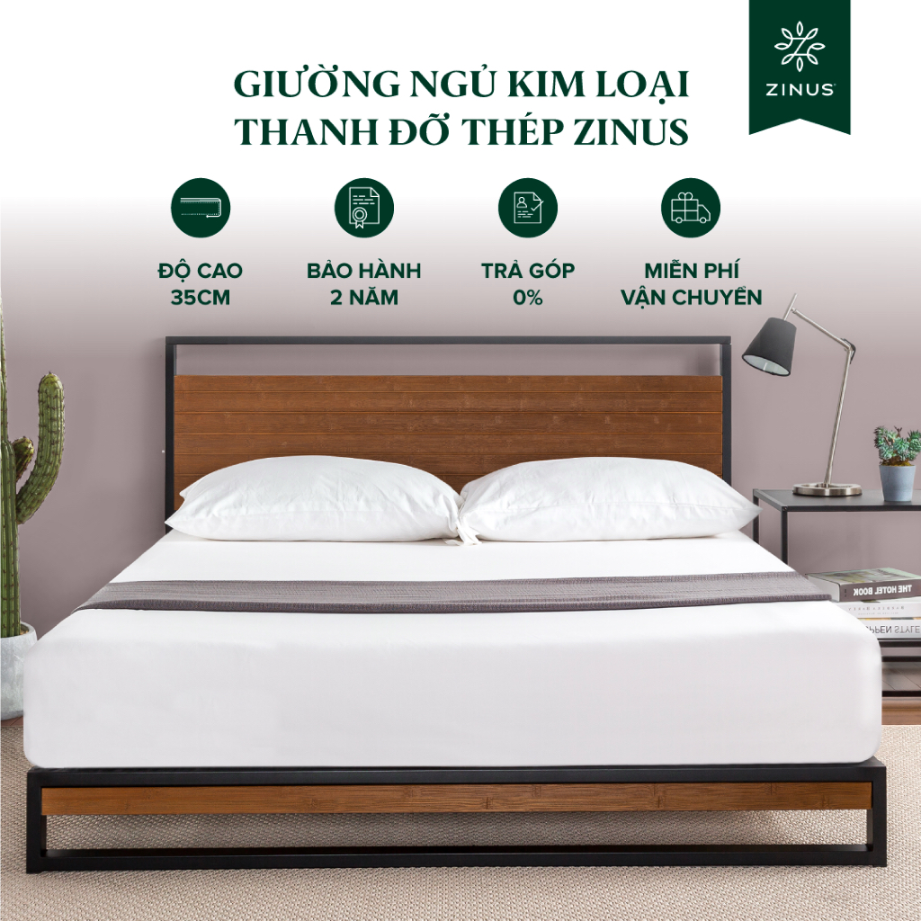 Ảnh Giường Gỗ Khung Kim Loại – Zinus Ironline Platforma Bed 1