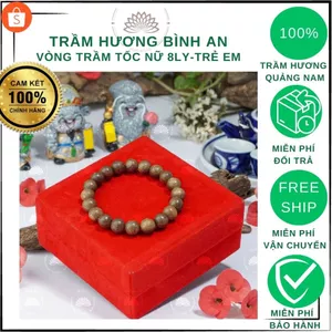 Vòng Tay Trầm Hương Tự Nhiên Cho Bé - giúp ngủ ngon, giảm khóc đêm, chống giật mình - Trầm Hương Bình An 6 8 mm