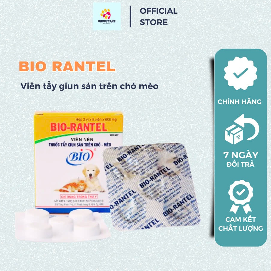 BIO RANTEL - Viên Tẩy Giun Sán Chó Mèo | Shopee Việt Nam