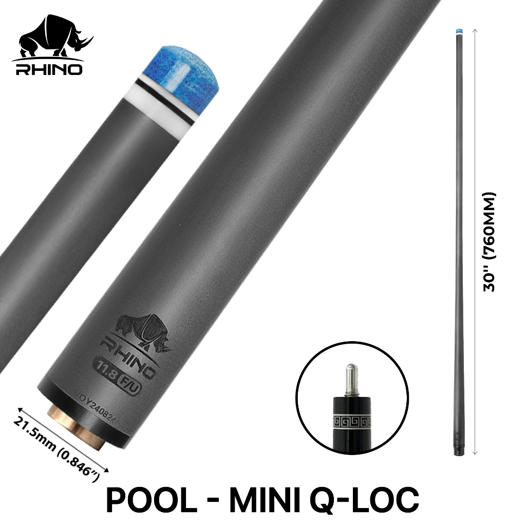 Ảnh Ngọn Bida Lỗ Carbon RHINO Ren MINI UNILOC Chính Hãng 2