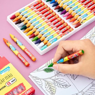 Bút sáp màu Smartkids Dino CR01 / CR02 / CR03 12-18-24 màu tô dành cho học sinh mẫu giáo, tiểu học bé từ 3 tuổi