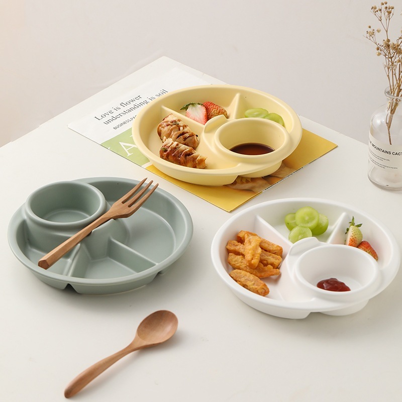Đĩa thức ăn Tròn chia ngăn Có ngăn nước chấm Đĩa đựng S…