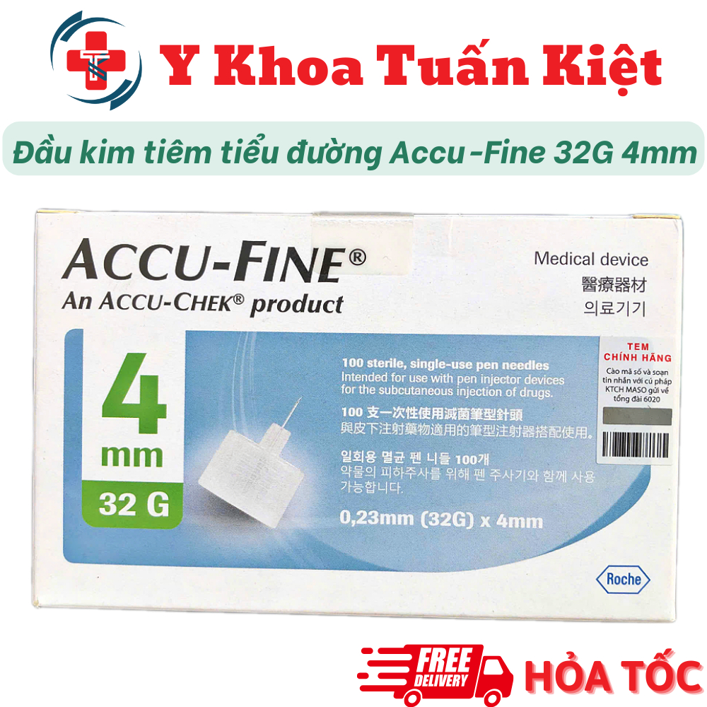 Đầu Kim Tiêm Tiểu Đường Isulin Accu-Fine 32G 4mm Dùng Cho Các Loại Bút ...
